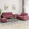Image de Ensemble de canapés 3 pcs rouge bordeaux tissu