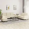 Image de vidaXL 3-delige Loungeset stof cràmekleurig3201908