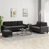 Image de Ensemble de canapés 3 pcs noir tissu
