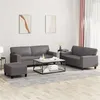 Image de vidaXL 3-delige Loungeset kunstleer grijs3201921