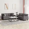 Image de Ensemble de canapés 2 pcs avec coussins gris similicuir
