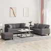 Image de vidaXL 3-delige Loungeset met kussens kunstleer grijs3201931