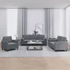 Image de vidaXL Ensemble de canapés 3 pcs avec coussins gris foncé velours