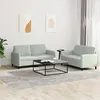 Image de vidaXL Ensemble de canapés 2 pcs gris clair velours