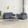 Image de vidaXL Ensemble de canapés 2 pcs gris foncé velours