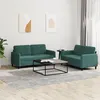 Image de vidaXL Ensemble de canapés 2 pcs vert foncé velours