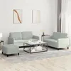 Image de Ensemble de canapés 3 pcs gris clair velours