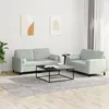 Image de vidaXL Ensemble de canapés 2 pcs avec coussins gris clair velours