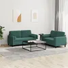 Image de vidaXL Ensemble de canapés 2 pcs avec coussins vert foncé velours3201996