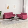 Image de Ensemble de canapés 2 pcs avec coussins rouge bordeaux velours
