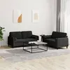 Image de vidaXL Ensemble de canapés 2 pcs avec coussins noir velours