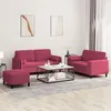 Image de vidaXL 3-delige Loungeset met kussens fluweel wijnrood3202008