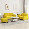Image de Ensemble de canapés 3 pcs avec coussins jaune velours