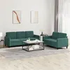 Image de vidaXL Ensemble de canapés 2 pcs vert foncé velours