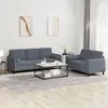Image de vidaXL Ensemble de canapés 2 pcs avec coussins gris foncé velours
