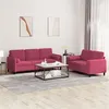 Image de vidaXL Ensemble de canapés 2 pcs avec coussins rouge bordeaux velours3202038