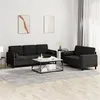 Image de vidaXL Ensemble de canapés 2 pcs avec coussins noir velours