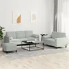Image de vidaXL Ensemble de canapés 3 pcs avec coussins gris clair velours3202044
