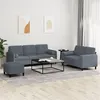 Image de Ensemble de canapés 3 pcs avec coussins gris foncé velours