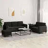 Image de Canape droit vidaxl 3 places en velours noir 138 x 138 x 80 cm