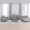 Image de vidaXL Ensemble de canapés 3 pcs avec coussins Gris clair Tissu