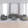 Image de vidaXL Ensemble de canapés 3 pcs avec coussins Gris foncé Tissu