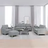 Image de Ensemble de canapés 4 pcs avec coussins Gris clair Tissu