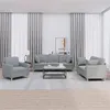 Image de vidaXL Ensemble de canapés 3 pcs coussins gris clair tissu