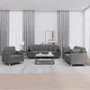 Image de vidaXL Ensemble de canapés 3 pcs coussins gris foncé tissu
