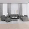 Image de vidaXL 4-delige Loungeset met kussens stof donkergrijs3202079