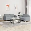 Image de vidaXL Ensemble de canapés 2 pcs avec coussins Gris clair Tissu
