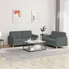 Image de vidaXL Ensemble de canapés 2 pcs avec coussins Gris foncé Tissu