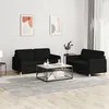 Image de vidaXL Ensemble de canapés 2 pcs avec coussins Noir Tissu