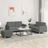Image de Ensemble de canapés 3 pcs avec coussins Gris foncé Tissu