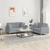 Image de vidaXL Ensemble de canapés 2 pcs coussins gris clair tissu