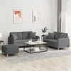 Image de Ensemble de canapés 3 pcs coussins gris foncé tissu