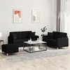 Image de vidaXL 3-delige Loungeset met kussens stof zwart3202114