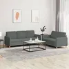 Image de vidaXL Ensemble de canapés 2 pcs avec coussins Gris foncé Tissu