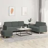 Image de Ensemble de canapés 3 pcs avec coussins Gris foncé Tissu