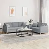 Image de vidaXL Ensemble de canapés 2 pcs coussins gris clair tissu