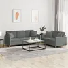Image de vidaXL Ensemble de canapés 2 pcs coussins gris foncé tissu