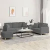 Image de vidaXL Ensemble de canapés 3 pcs coussins gris foncé tissu3202143