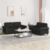 Image de vidaXL Ensemble de canapés 2 pcs avec coussins Noir Similicuir