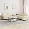 Image de vidaXL Ensemble de canapés 2 pcs avec coussins Crème Similicuir