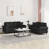 Image de vidaXL Ensemble de canapés 2 pcs avec coussins noir similicuir
