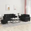 Image de vidaXL 3-delige Loungeset met kussens kunstleer zwart3202165