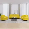 Image de vidaXL Ensemble de canapés 3 pcs avec coussins jaune velours3202196
