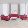 Image de Ensemble de canapés 4 pcs avec coussins rouge bordeaux velours