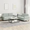 Image de vidaXL Ensemble de canapés 2 pcs avec coussins Gris clair Velours