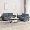 Image de vidaXL Ensemble de canapés 2 pcs avec coussins Gris foncé Velours
